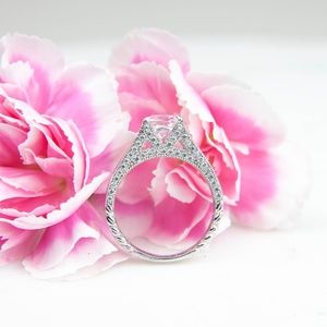 Sterling Silver & Cubic Zirconia Engagement Ring